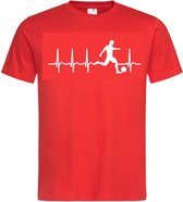 Grappig T-shirt - hartslag - heartbeat - voetbal - voetballer - sport - maat 4XL