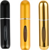 Mini Parfum Flesjes - Luxury Pack - Navulbaar - Reisflesjes - Parfumverstuiver - Zwart & Goud
