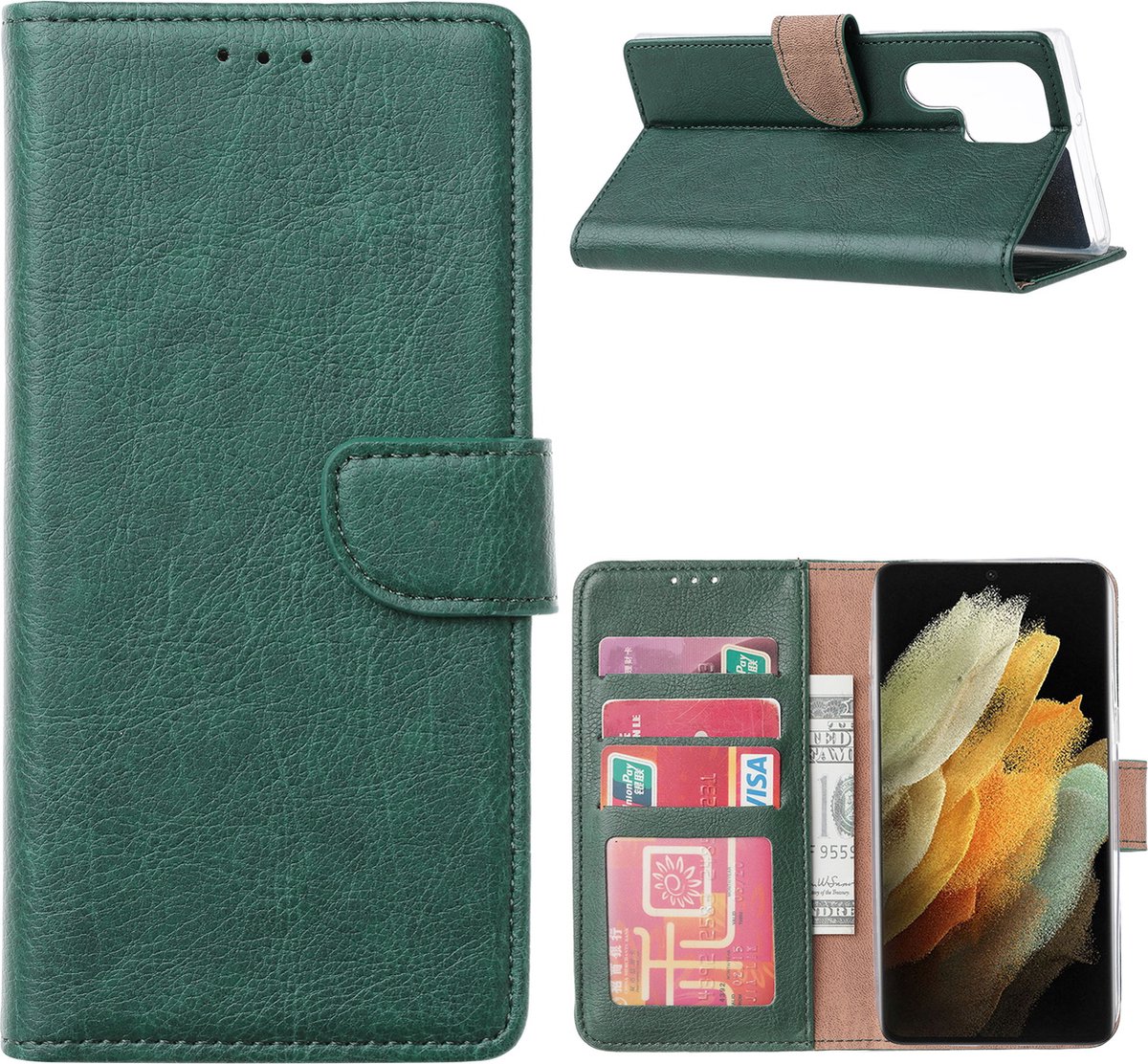 Cityhoesje-Bookcase incl. Pasjeshouder geschikt voor Samsung S23 Ultra
