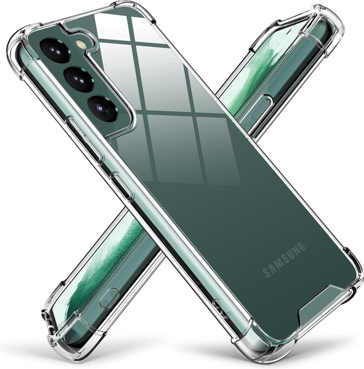 Cityhoesje–Anti Shock – geschikt voor Samsung S22 Plus – Backcover Transparant