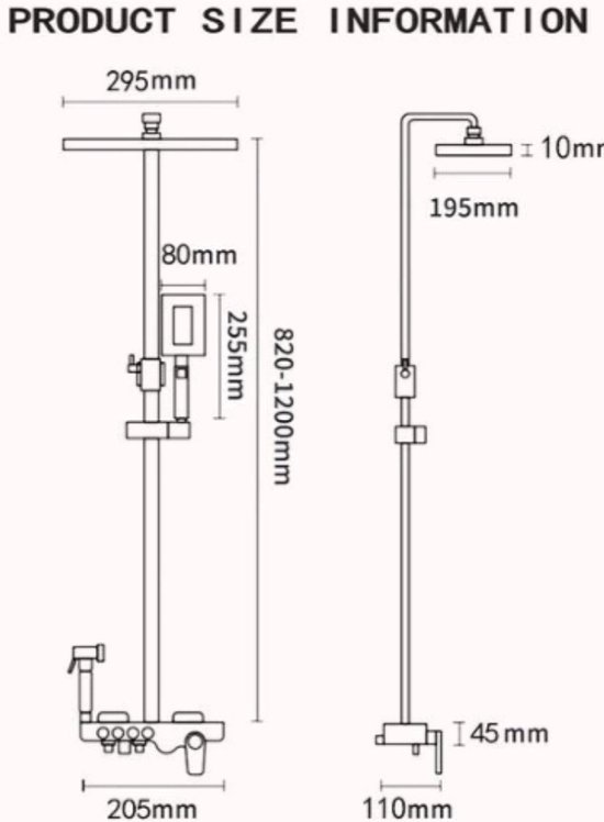 Vynce® Compleet Douchesysteem ABS Doucheset Chrome Hoofddouche en