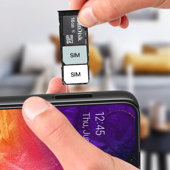 Geschikt voor Samsung A50 SIM kaart lade 2x Nano SIM/Micro SD vervanging zwart bol.com