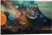 Acrylglas - Alle Planeten van het Universum vanaf Ruimteschip - 75x50 cm Foto op Acrylglas (Wanddecoratie op Acrylaat)
