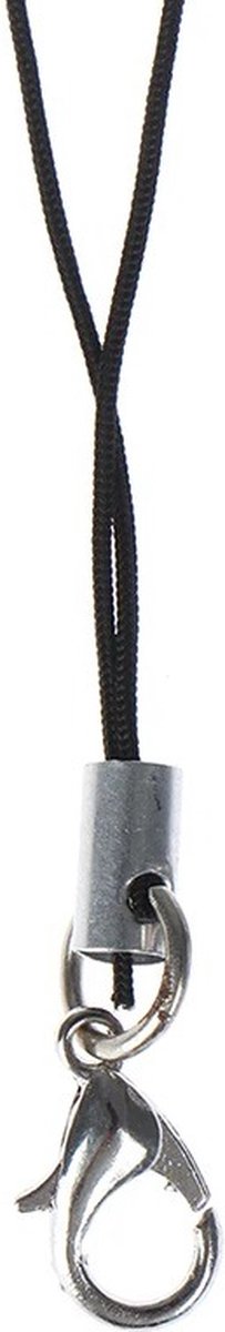 Bandje met veerhaakje - 55mm - Zilver / zwart - 10 stuks