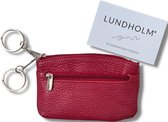Lundholm leren sleuteletui dames rood - sleuteltasje met rits sleutelhanger auto - autosleutel hoesje vrouwen cadeautjes - cadeau voor vrouw tip