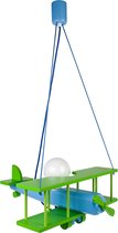 Hanglamp - Voor kinderen - Vliegtuig - Wit - Blauw - Groen - 42 x 45 x 75 cm