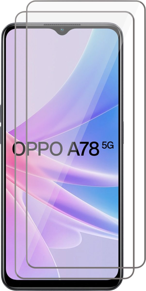 Screenprotector geschikt voor Oppo A78 - 2x Gehard Glas Screen Protector GlassGuard