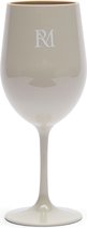 Riviera Maison Outdoor Wijnglas 375 ml, Outdoor glas, niet breekbaar, Glazen & Bekers - RM Monogram Outdoor Wine Glass - Beige - MS
