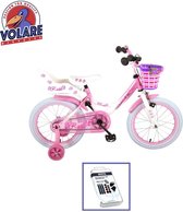 Vélo pour enfants Volare Rose - 16 pouces - Rose / Wit - Y compris le kit de réparation de pneus WAYS