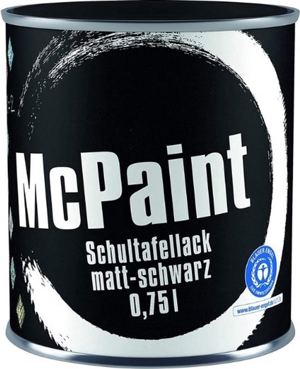 McPaint Schoolbord Krijtverf - Zwart - Krijtbordverf - 0,75 Liter - Schoolbord Verf - 6m² - McPaint