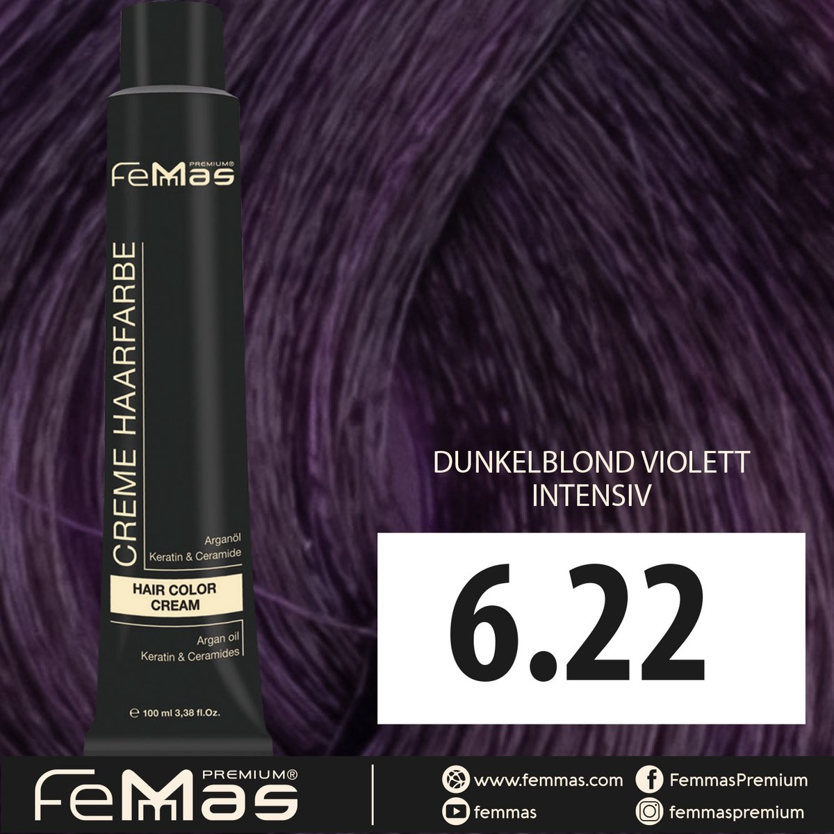 Femmas (6.22) - Haarverf - Intense violette donkerblond - 100ml