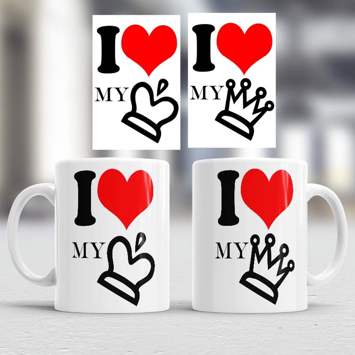 Mokken I love my queen/King- Liefde - koppels - cute - cadeau - love - couple