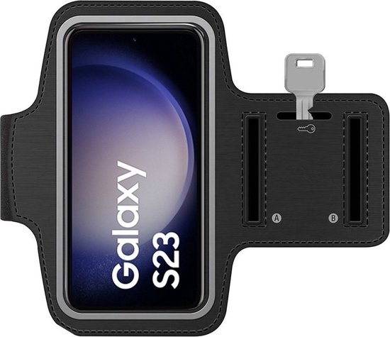Arara Armband Geschikt voor Samsung Galaxy S23 sportarmband - hardloopband - Sportband hoesje - zwart - Arara