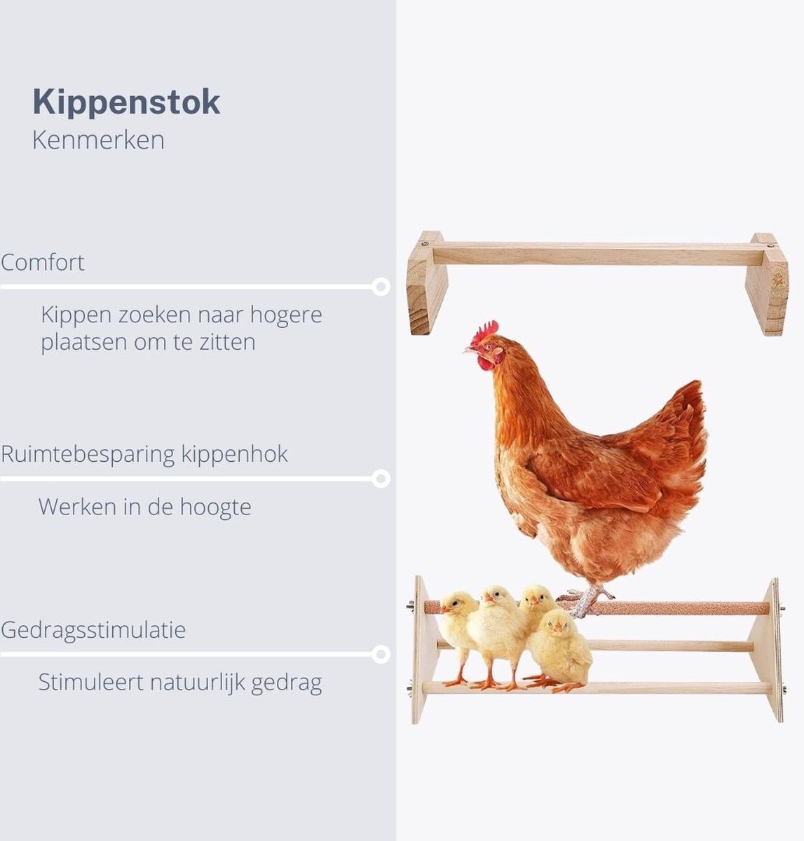 Vrijstaande zitstok voor kippen - Hen Adventure Kit
