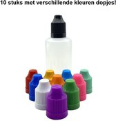 10 Stuks 100ml Plastic Flesjes voor Vloeistof Hobby of Knutselen | Multicolor Dop
