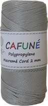 Cafuné Polypropyleen Macrame koord - 2mm - Zilver - PP4 - Haken - Macramé - Paracord - Polyester