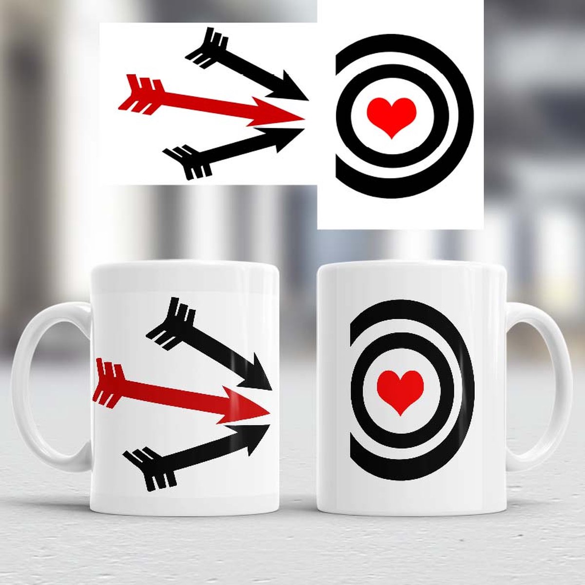 Mokken pijl en hart - Liefde - koppels - cute - cadeau - love - couple