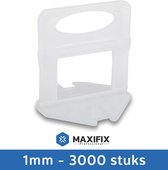 Maxifix - 1 mm Tegel Levelling Clips - Tegel Levelling Systemen - Tegel Nivelleer Systemen - Tegel Dikte 3-13 mm - 3000 stuks
