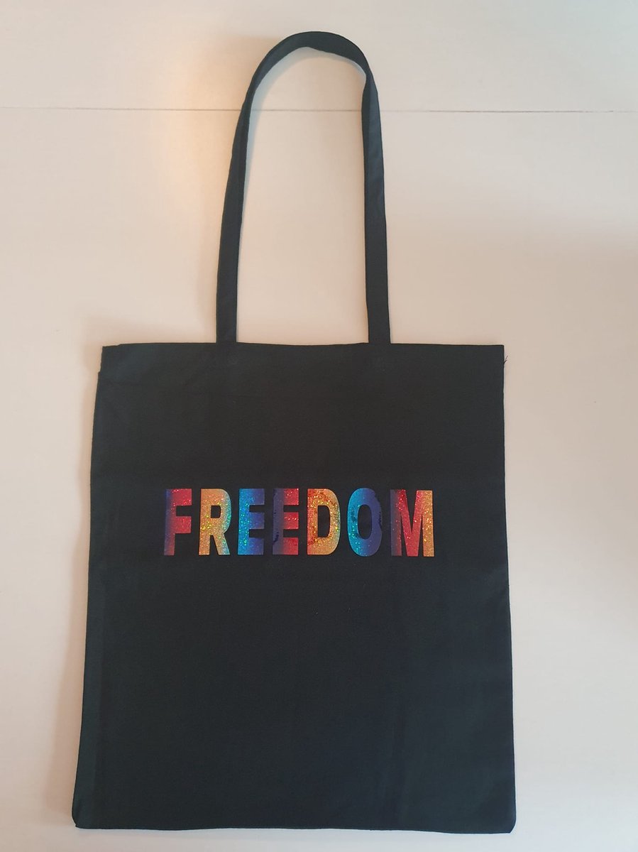 Freedom - Bedrukte tas - Katoenen tas - Shopper - Bedrukte tassen - Shopping bag - Kado