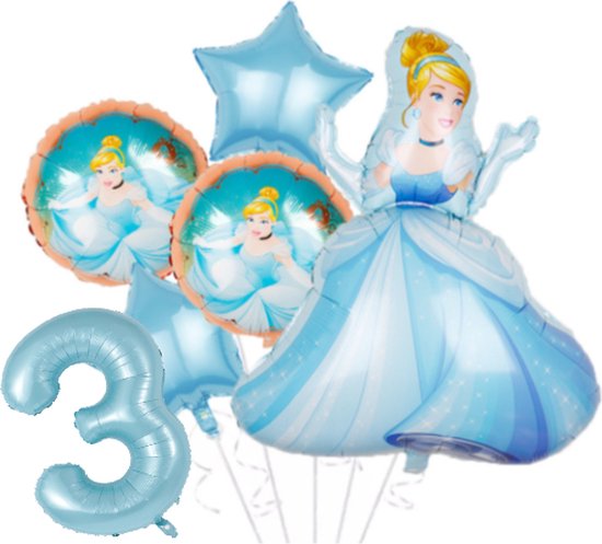 Assepoester ballon set - 92x67cm - Folie Ballon - Prinses - Themafeest - 3 jaar - Verjaardag - Ballonnen - Versiering - Helium ballon