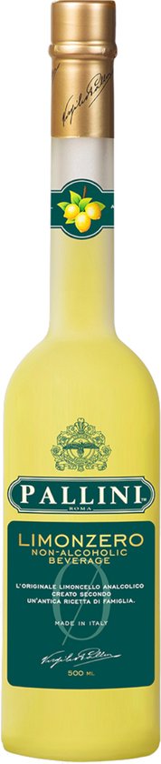 Alcoholvrije Limoncello - Limonzero Pallini 50cl 0% alcohol - alcoholvrije likeur - alcoholvrije mocktail
