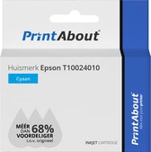 PrintAbout huismerk Inktcartridge T10024010 Cyaan geschikt voor Epson