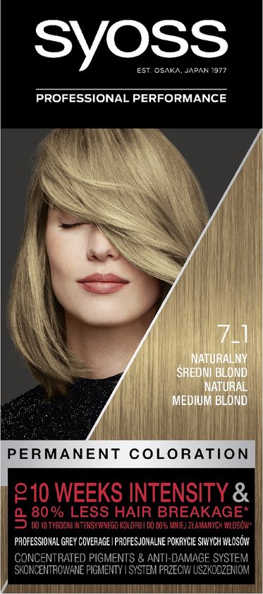 Coloration permanente Teinture pour cheveux 7_1 Blond Medium Naturel |  bol.com