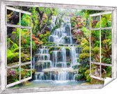 Gards Affiche de jardin Cascade tropicale transparente en Thaïlande - 180x120 cm - Toile de jardin - Décoration de jardin - Décoration murale extérieure - Tableau de jardin