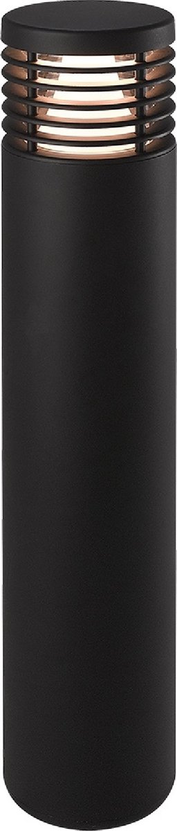 Tower tuinpaal met 9W geïntegreerde LED, 1071 lumen, 3000K warmwit licht, zwart aluminium, IP65, hoogte 650 mm