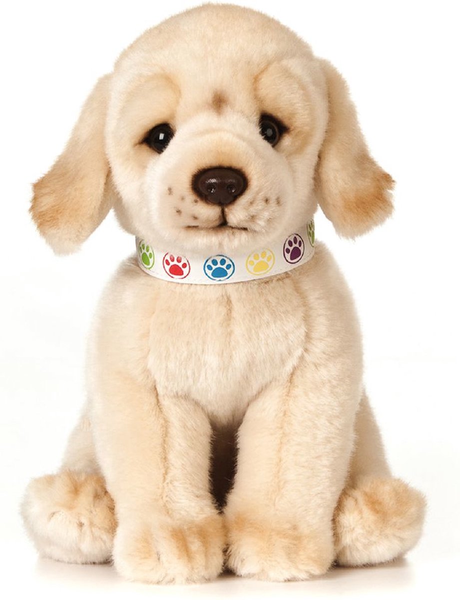 Keycraft Living nature knuffel giant golden lab puppy pluche hond.