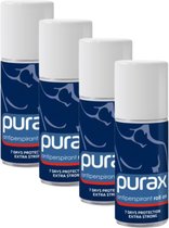 4 x Purax antitranspirant roll-on deodorant 50 ml - Voordeelverpakking - Unisex