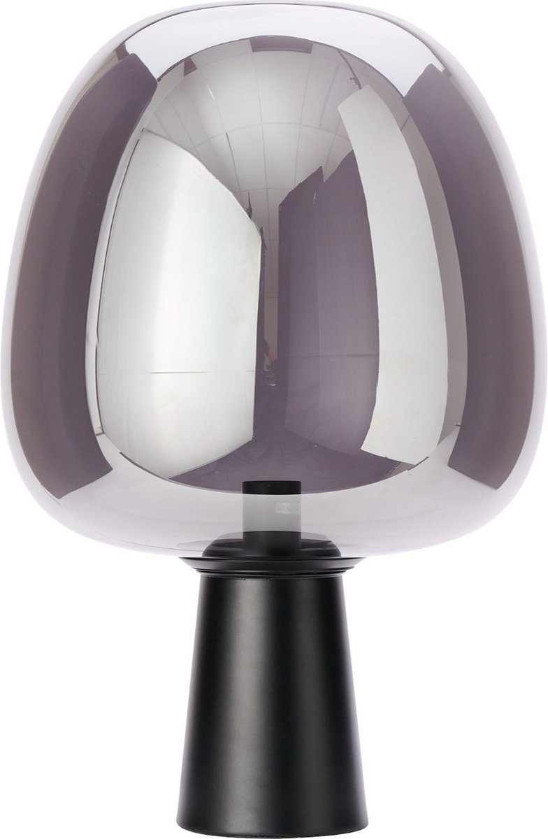 Lampe à poser design en verre fumé arrondi LED