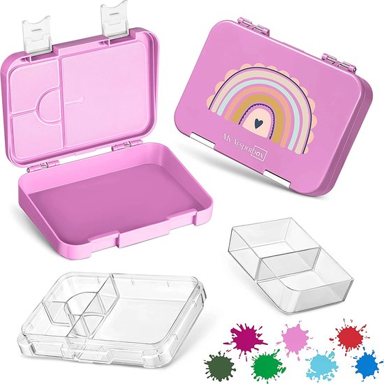 Broodtrommel met 6 vakken - TÜV-getest - Tritan Bento Box lunchbox voor