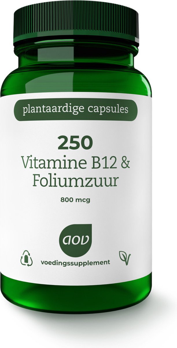 Goedkoopste AOV 250 Vitamine B12 & Foliumzuur - 60 vegacaps - Vitaminen - Voedingssupplement