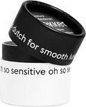 Zwarte en witte ronde verpakking voor "the Lekker company" natuurlijke deodorant, met de tekst "dutch for smooth luscious".