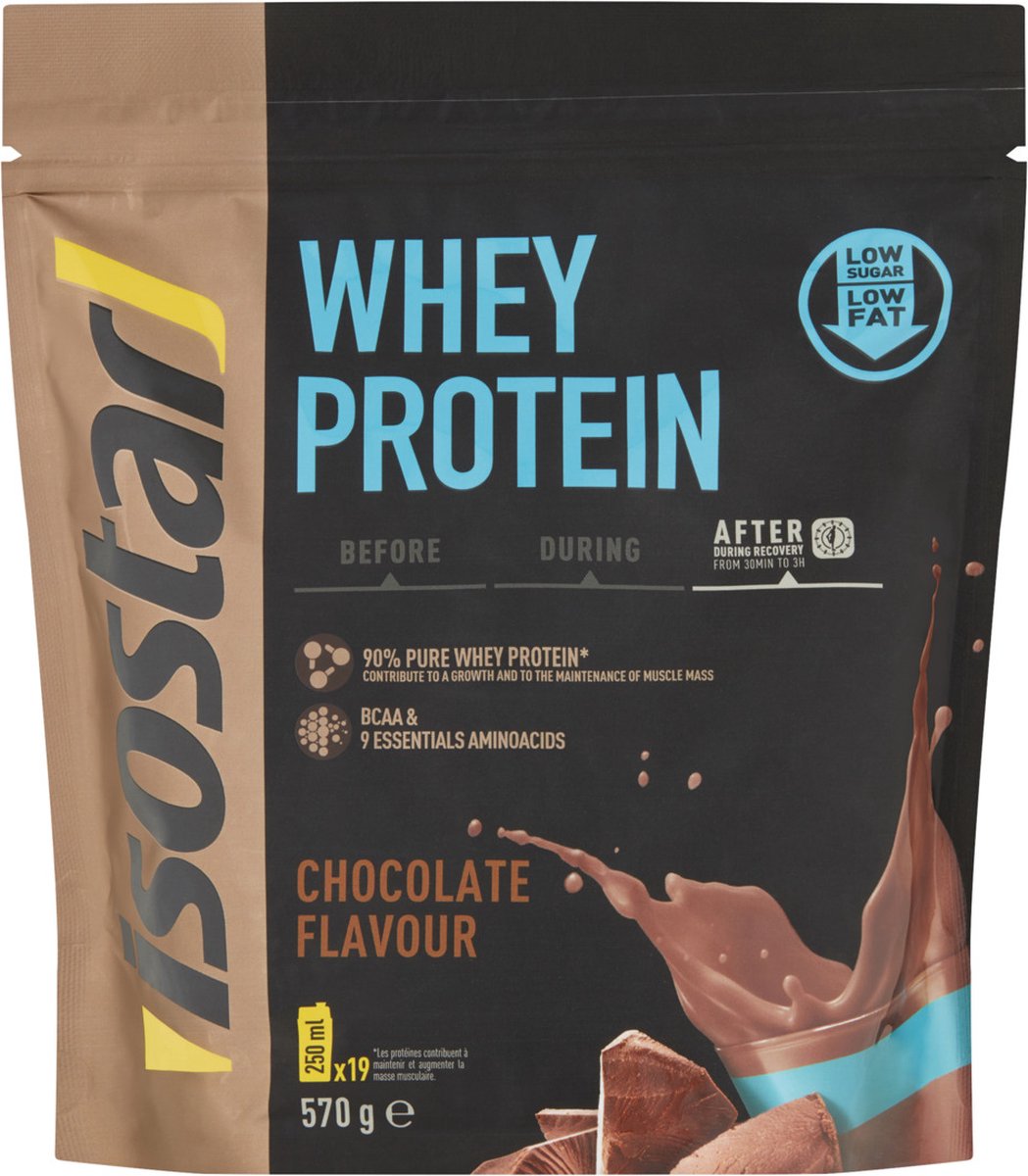 Goedkoopste Isostar | Whey Protein | Chocolade | 19 shakes | 570 gram | Eiwitpoeder voor krachtsport