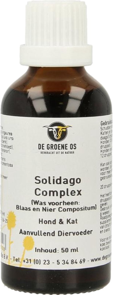 Solidago Supplement Hond/Kat - De Groene Os - Vochthuishouding, 50ml - Ondersteunt Blaas en Urinewegen
