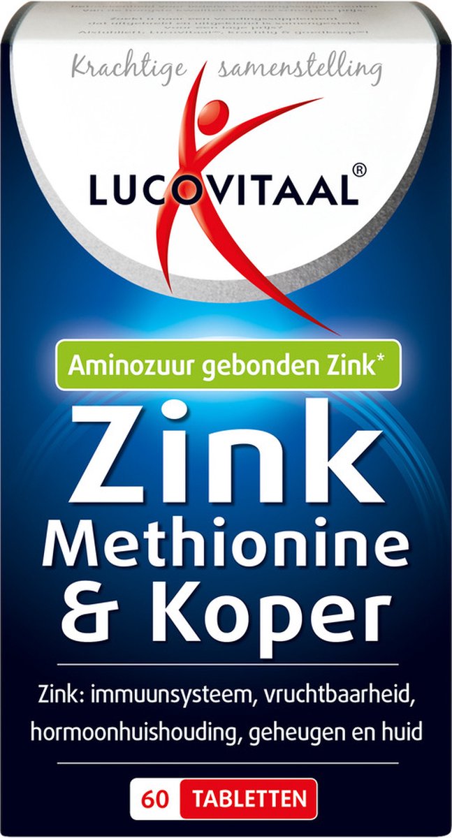 Goedkoopste Lucovitaal Zink Methionine & Koper Voedingssupplement - 60 tabletten