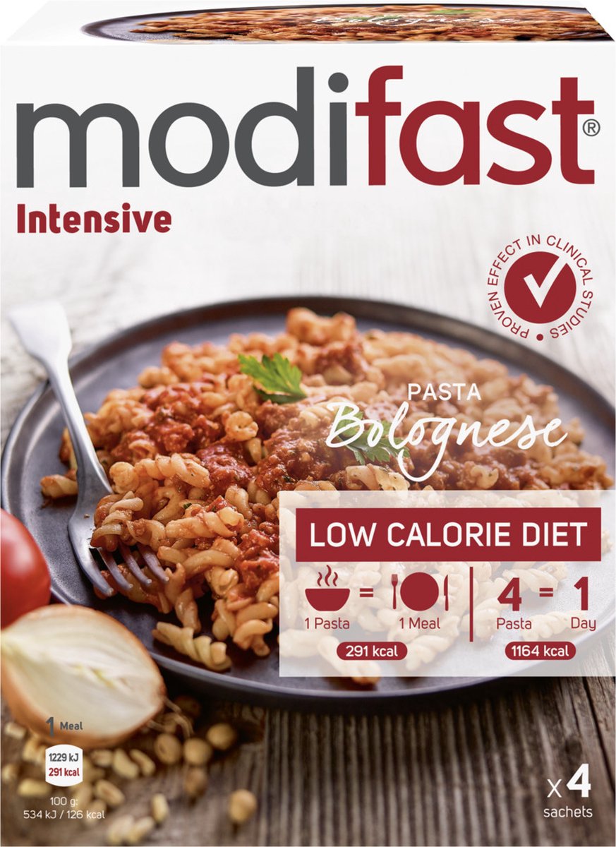 Goedkoopste Modifast Intensive Pasta bolognese LCD 4X62G