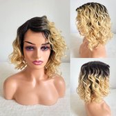 Frazimashop- Braziliaanse Remy pruiken - 12 inch- ombre golf menselijke haren1b/613 kleur - real human hair front lace wig