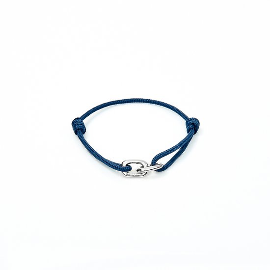 Marenca Marineblauw Heren Armband met Zilveren Ringen