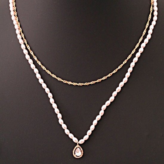 Necklace Pearl Drop Gold