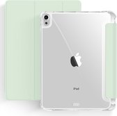 Mobiq - Clear Back Folio Case geschikt voor iPad 10.9 inch 2022 - mintgroen/transparant