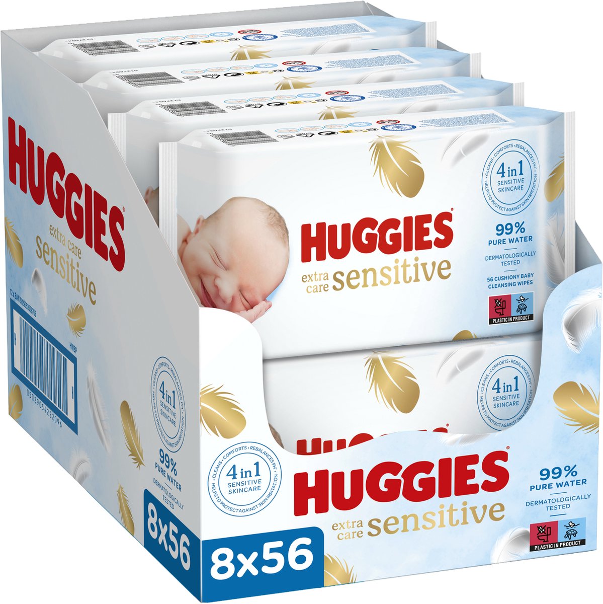 Huggies billendoekjes - Extra Care Sensitive - 8 x 56 stuks - voordeelverpakking - Huggies
