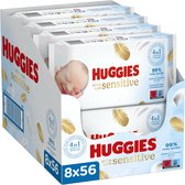 Lingettes bébé Huggies - Pure Extra Care - 99% d'eau pure - 56 lingettes x 8 paquets