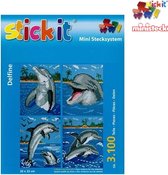 Stick-it dolfijnen, 4 in 1 set, ca. 3.100 steentjes, ophanghaakje en heveltje
