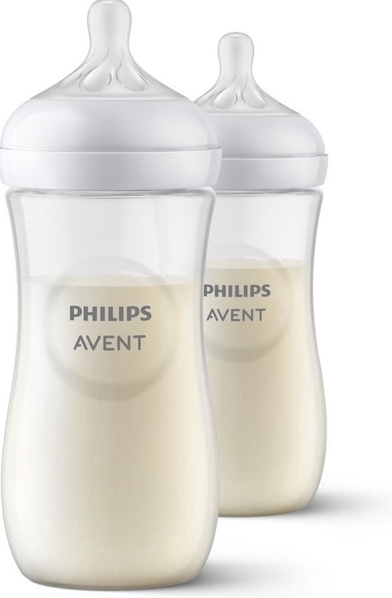 Philips Avent Natural Response Babyfles - 2 Flessen - 330 ml - 3+ maanden - Snelheid 4-speen - SCY906/02