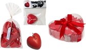 Badset - Romantiek - Drijvende bloemblaadjes - 5 Drijvende kaarsjes - Badschuim confetti hartjes - Liefde - Valentijn - Moederdag