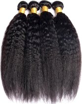 Braziliaanse Remy yaki weave - 24 inch kinky steil human hair extensions- 1 stuk menselijke haren bundel