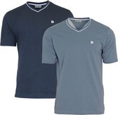 Lot de 2 T-shirts Donnay - chemise sport - col V- Homme - Marine/ Blue gris - Taille XXL